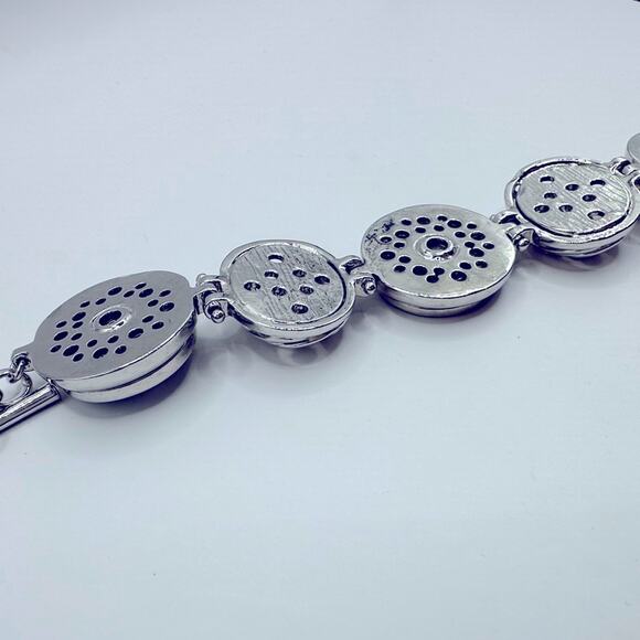 GS Signed Silver Bracelet Nautical Coastal Anchor Dog Paw Round Circles Starfish - Picture 8 of 9